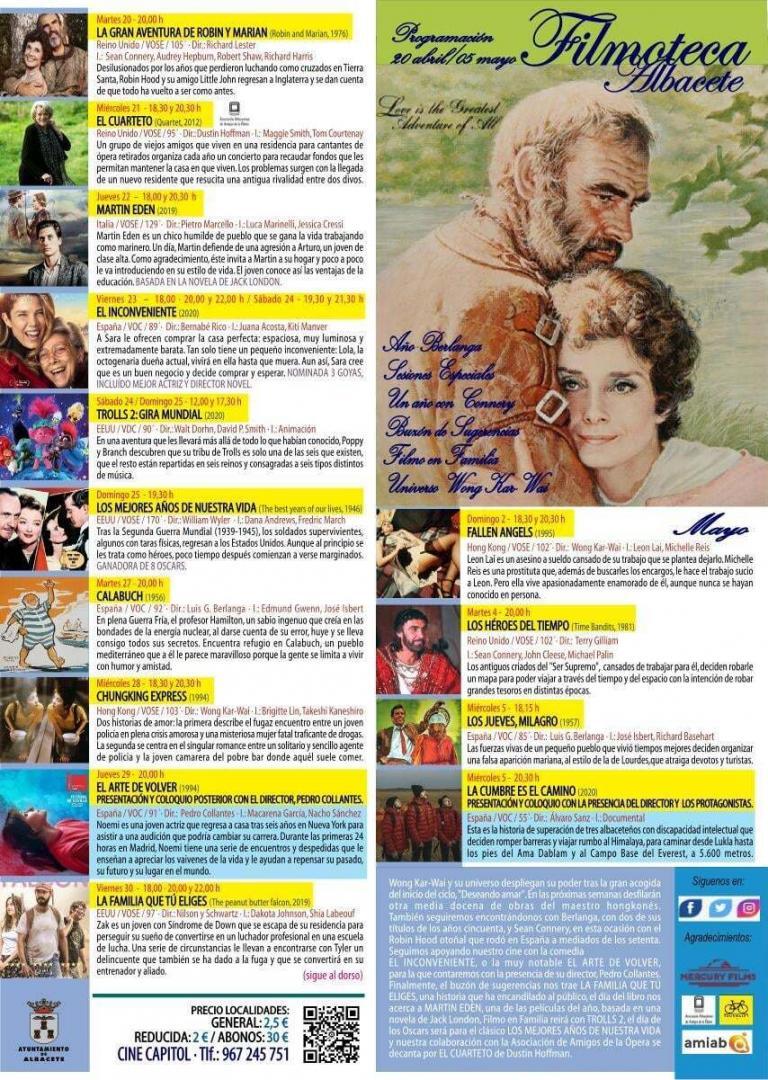 Filmoteca Albacete | Programación Cine Capitol | Albacete Guia